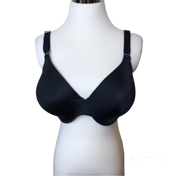 Soma Padded Underwire Bra‎ Size 38D Black Full Coverage Logo NADINE 3 Row Hooks - Picture 1 of 7